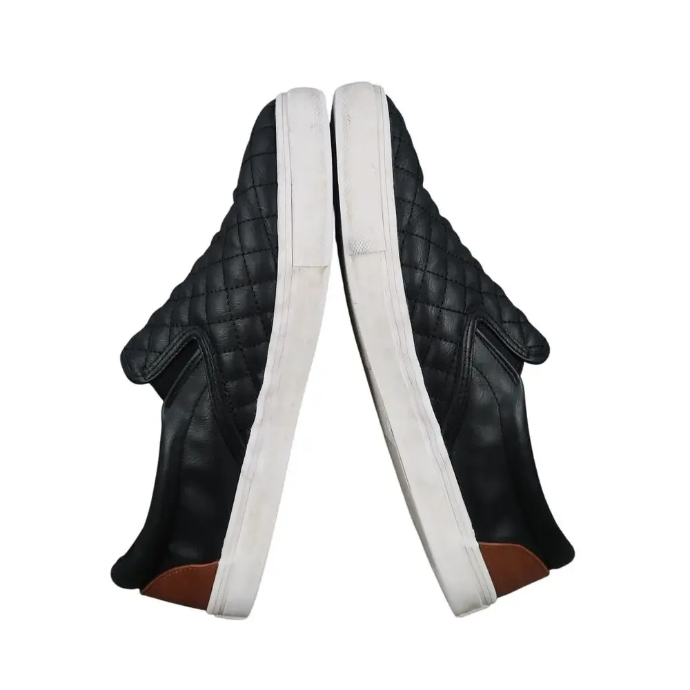 Daily Shoes Womens 11 Sneakers Slip On Quilted Black Casual Trainers Lifestyle